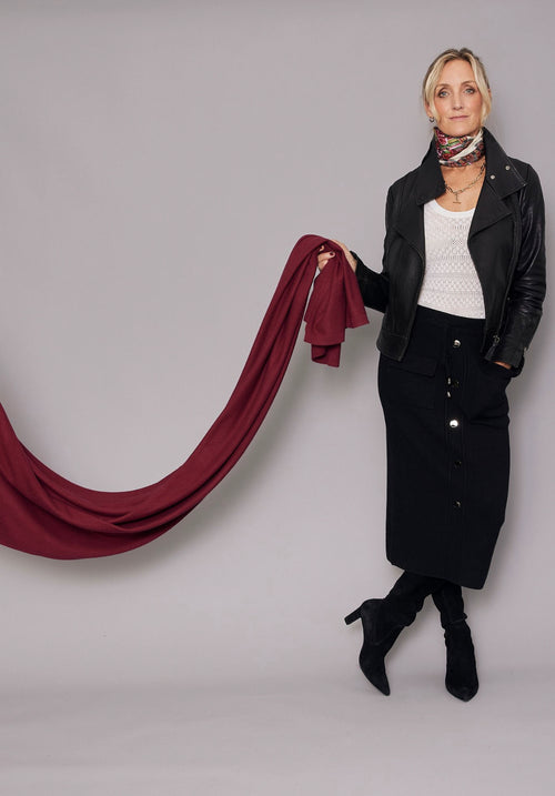 Cashmere Blanket Travel Wrap Rich Burgundy | Beet