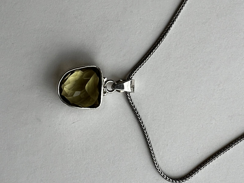 Yellow Topaz Pendant on Silver Chain | Hanna