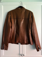 Chestnut Lambskin Leather Jacket | Gillian