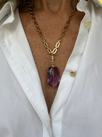 Amethyst Pendant on Gold Chain | Kira