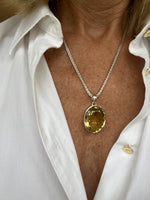 Yellow Citron Pendant on Silver Chain | Dalia