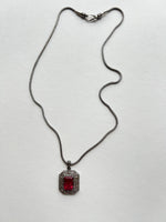 Rubellite Pendant on Silver Chain | Lilla