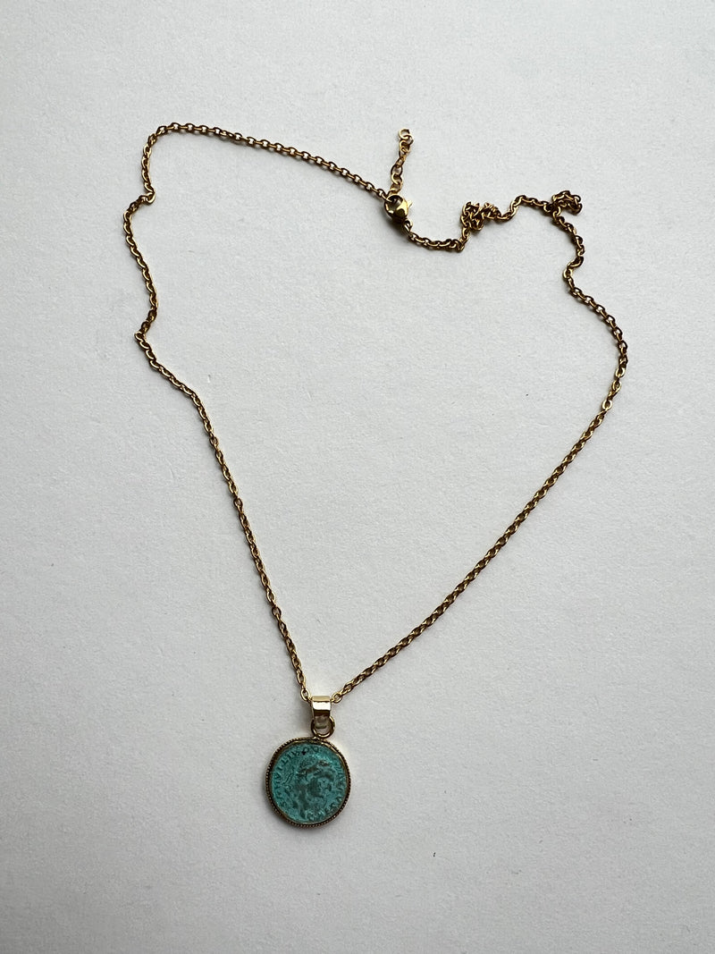 Italian Aqua Coin Necklace | Cello