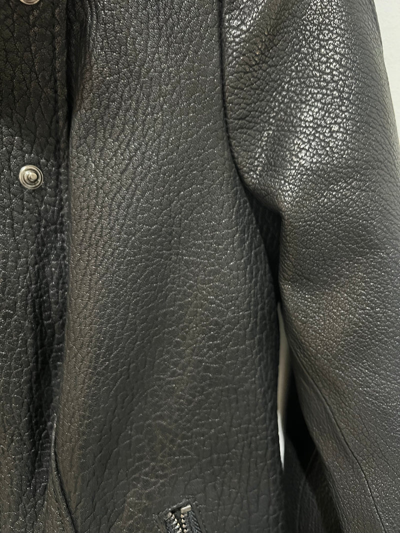 Black Pebbled Leather Jacket | Hamish