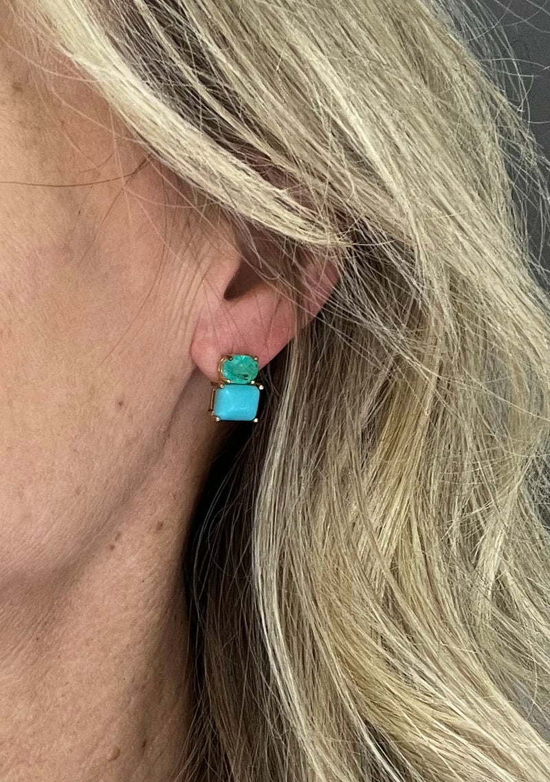 Aqua and Turquoise Earring | Joy