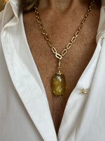 Lemon Citron Pendant on Gold Chain | Kira