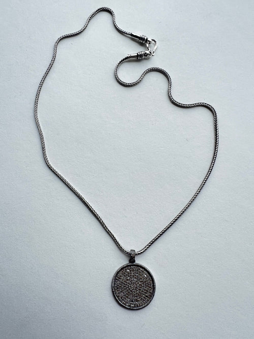 Diamond Pendant + Silver Chain | Rolo