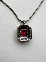 Rubellite Pendant on Silver Chain | Lilla