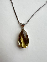 Lemon Quarts Pendant on Silver Chain | Filia