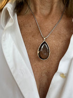 Smoky Topaz Pendant on Silver Chain | Mina