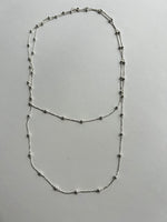 Stationed Long Silver Necklace | Rio