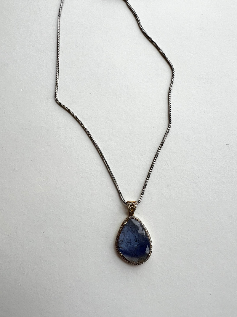 Sapphire Pendant on Silver Chain | Greta