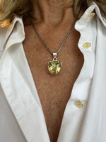 Yellow Topaz Pendant on Silver Chain | Hanna