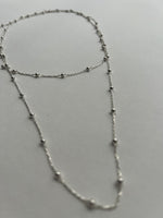 Stationed Long Silver Necklace | Rio