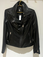 Black Lambskin Leather Jacket | Larissa