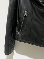 Black Lambskin Leather Jacket | Larissa