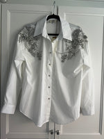 Chrystal encrusted Italian White Blouse