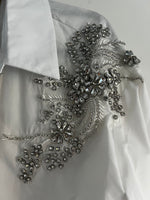 Italian White Swarovski Blouse