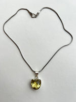 Yellow Topaz Pendant on Silver Chain | Hanna