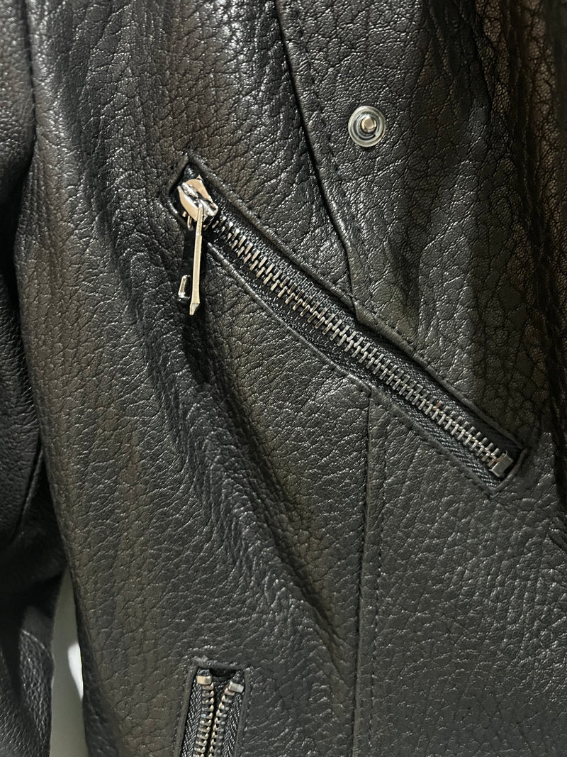 Black Pebbled Leather Jacket | Hamish