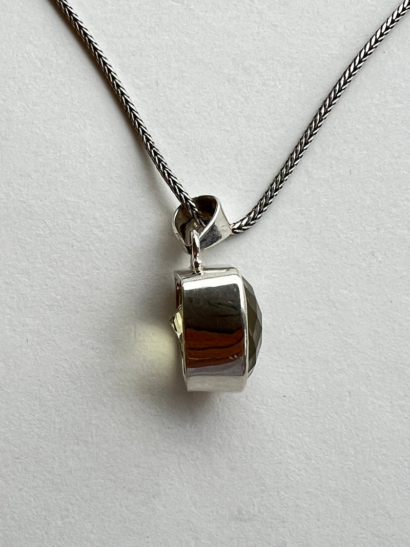 Yellow Topaz Pendant on Silver Chain | Hanna