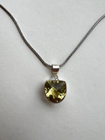 Yellow Topaz Pendant on Silver Chain | Hanna