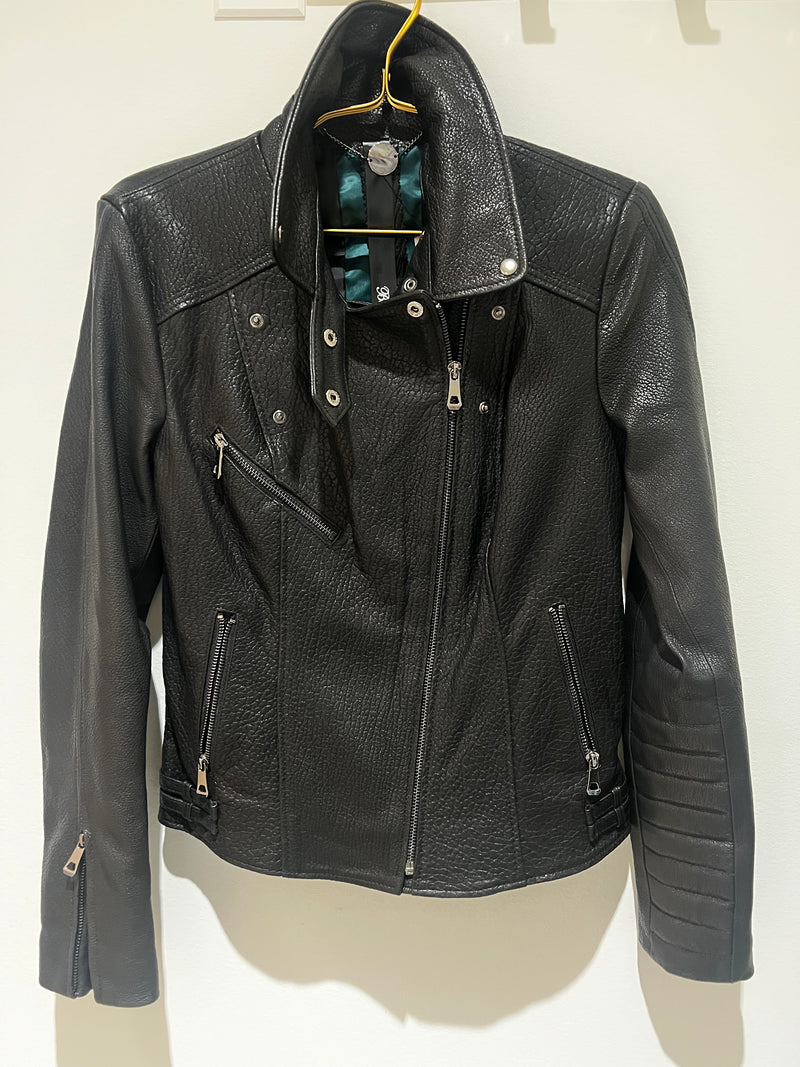 Black Pebbled Leather Jacket | Hamish