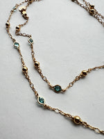 Long Gold Chain Aqua Crystals | Ibiza