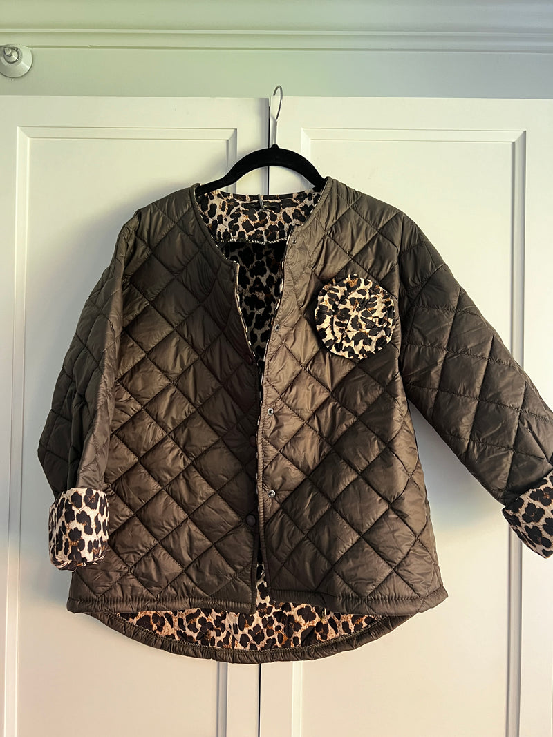 Italian Puffy Leopard Jacket | Leo