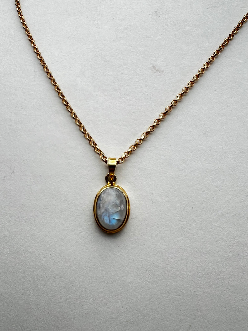 Moonstone Pendant on Gold Chain | Jana