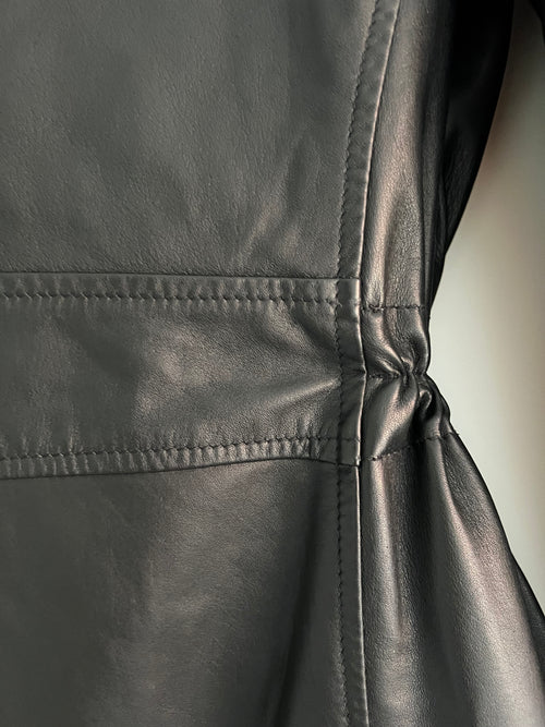 Longer Black Laced Leather Jacket | Penny