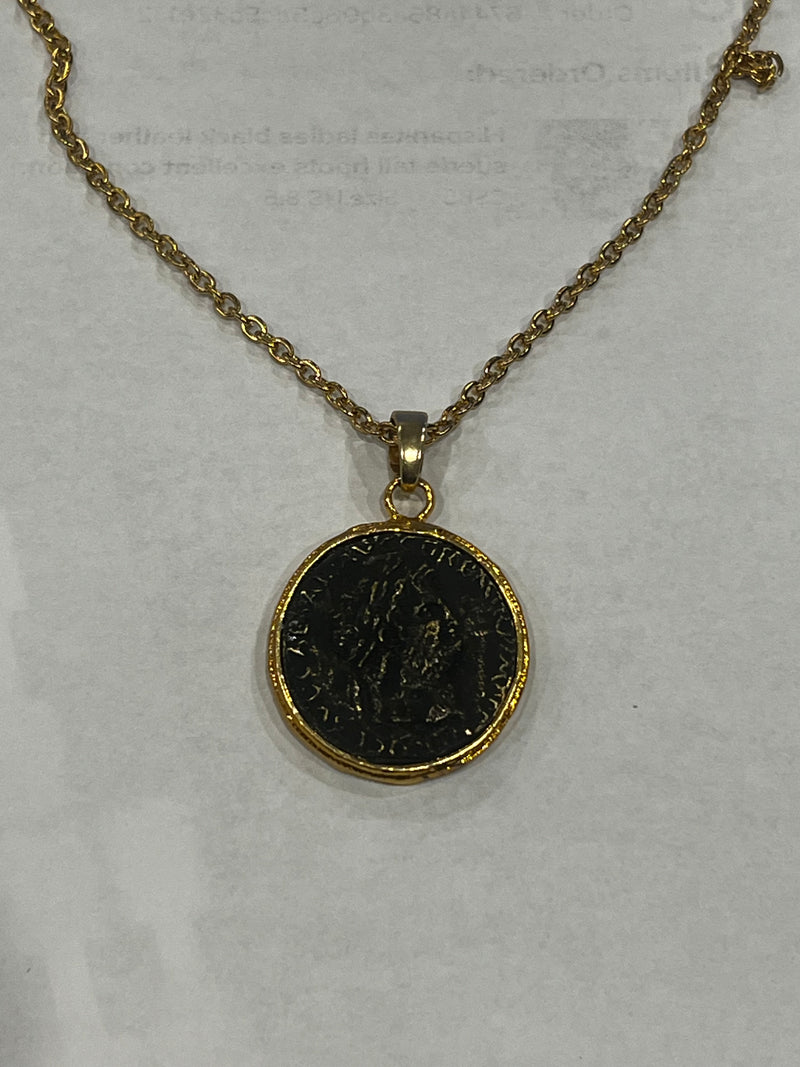 Italian Coin Necklace | Caesar