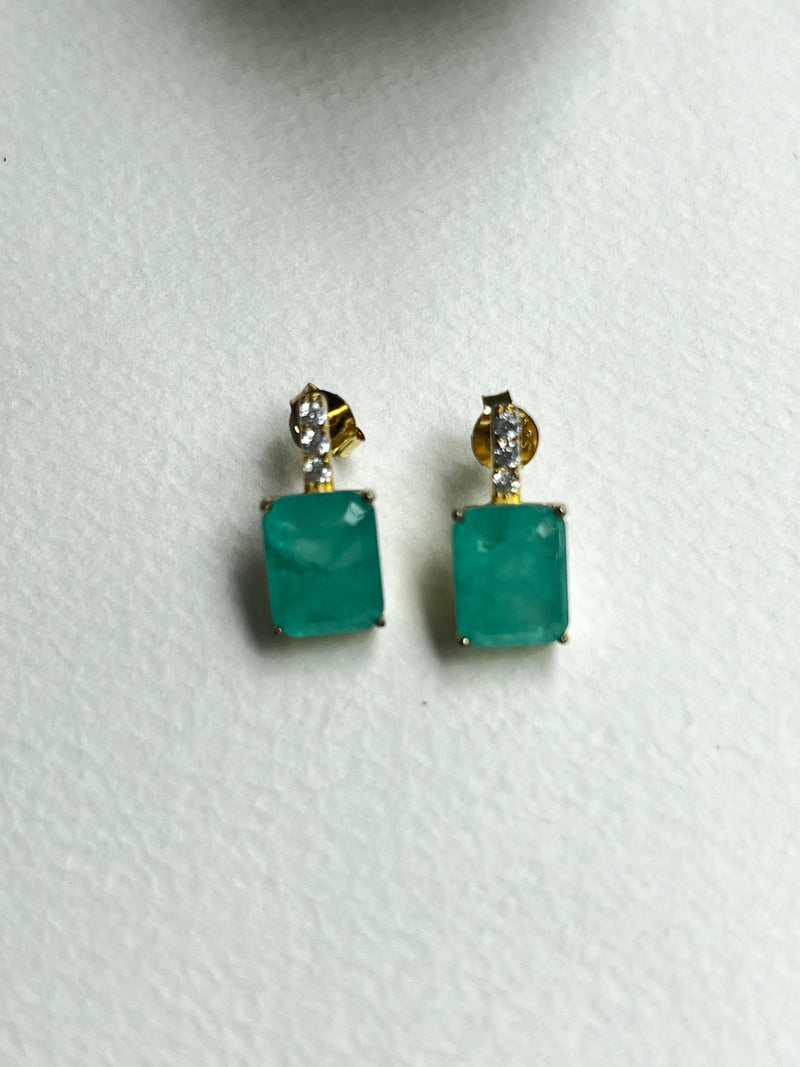 Emerald Cut Crystal Earrings | Mary