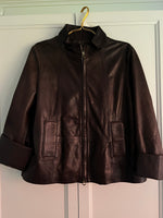 Chocolate Lambskin Leather Jacket | Kasondra