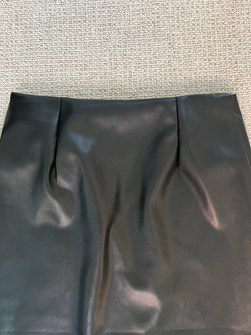 Vegan Leather Wrap Skirt | Suzy Longer