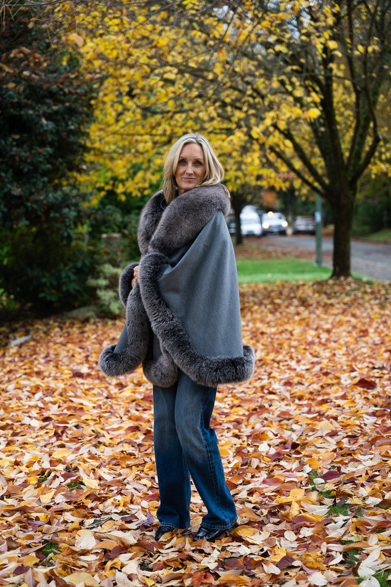 Cashmere and Fur Cape | Jacquie O One left!