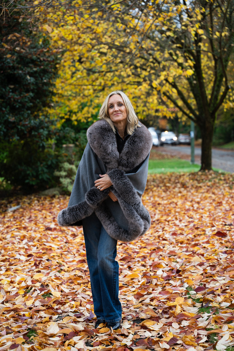 Cashmere and Fur Cape | Jacquie O One left!