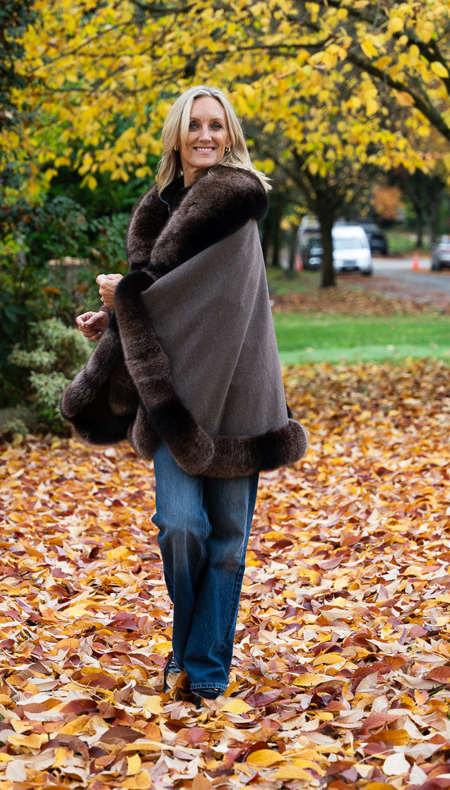 Cashmere and Fur Cape | Jacquie O One left!