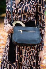 Black Leather Handbag | Pia