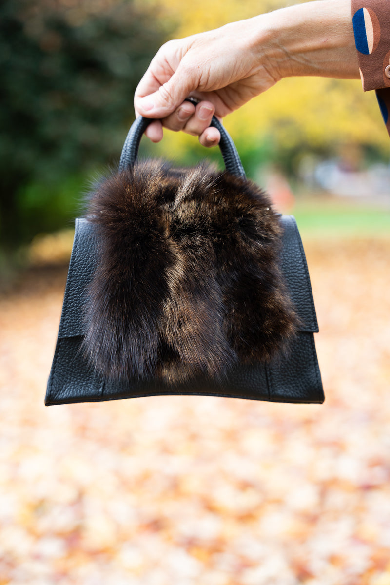 Fur and Leather Handbag | Roma