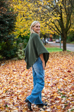 Cashmere Poncho | Avocado