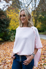 Cashmere Poncho Pale Pink | Powder Pink