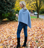 Cashmere Poncho Light Denim Blue | Boro