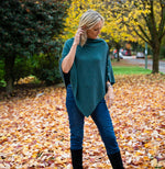 Cashmere Poncho Forest Green | Highland