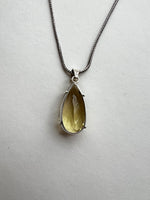 Lemon Quarts Pendant on Silver Chain | Filia