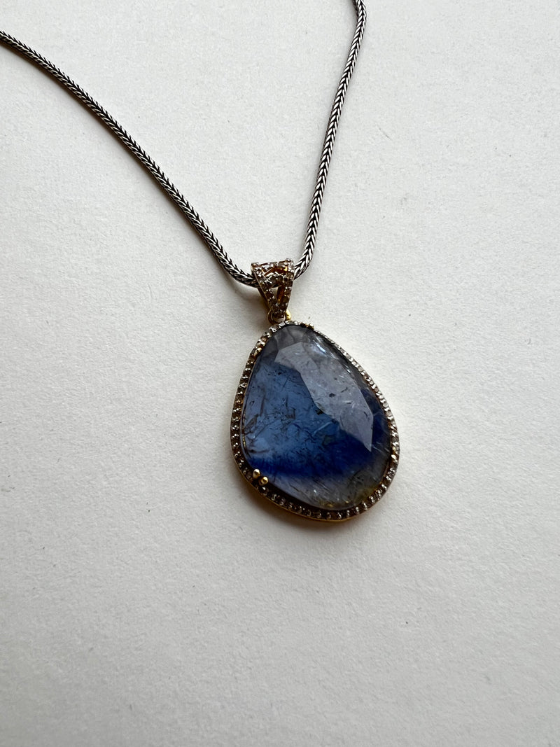 Sapphire Pendant on Silver Chain | Greta