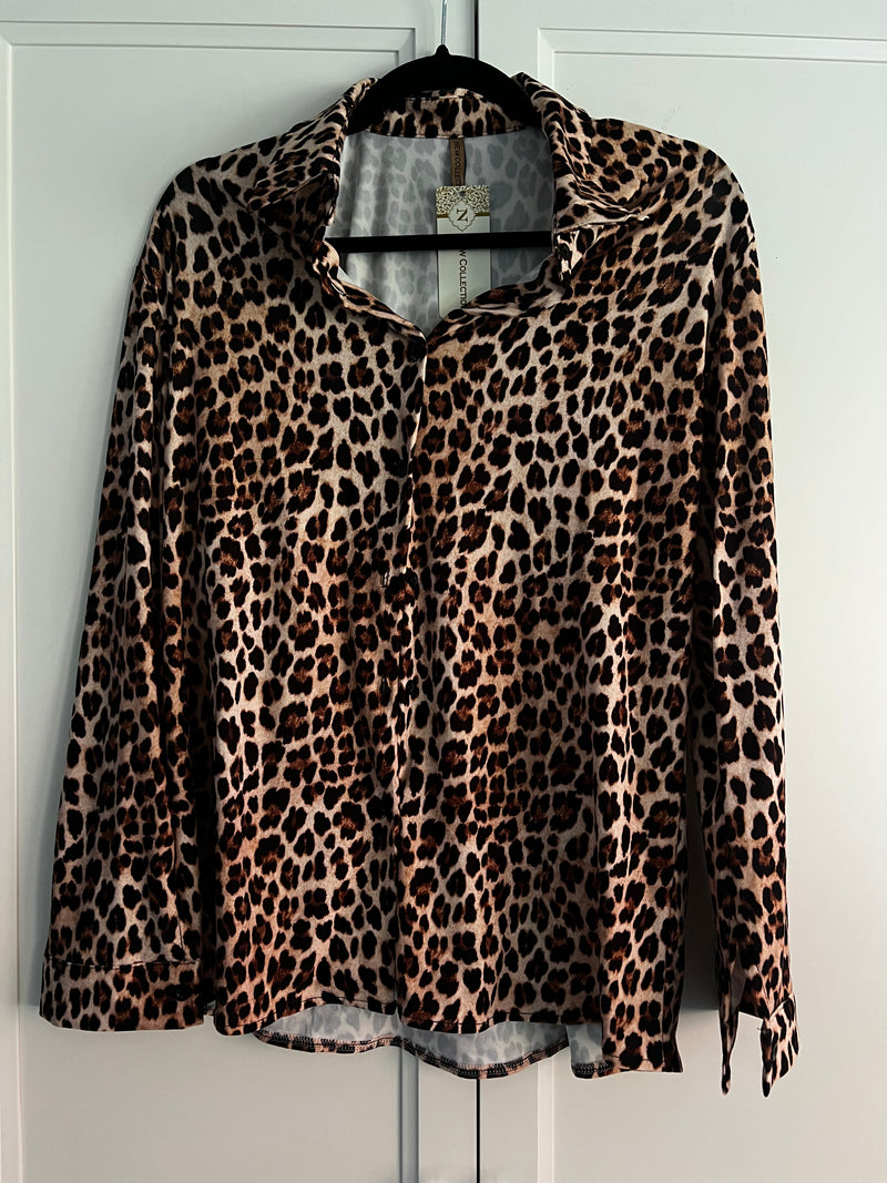 Leopard Jersey Blouses | Tabitha