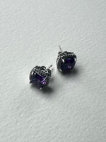 Purple Crystal Earrings | Louise