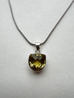 Yellow Topaz Pendant on Silver Chain | Hanna