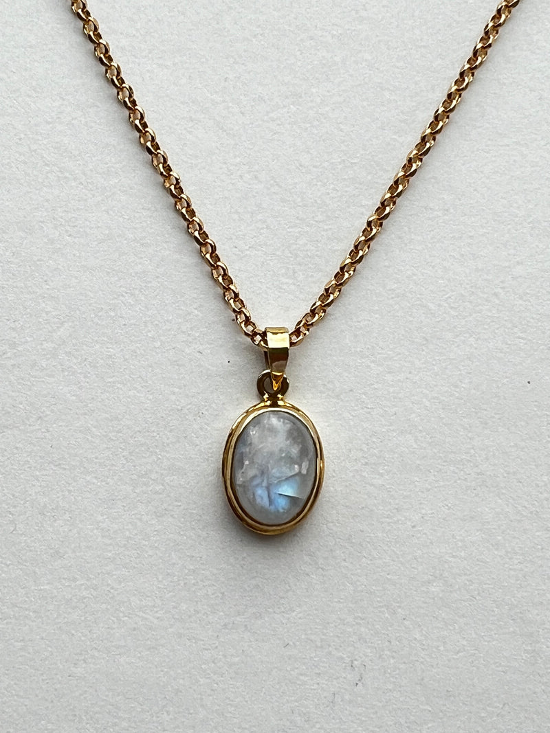 Moonstone Pendant on Gold Chain | Jana